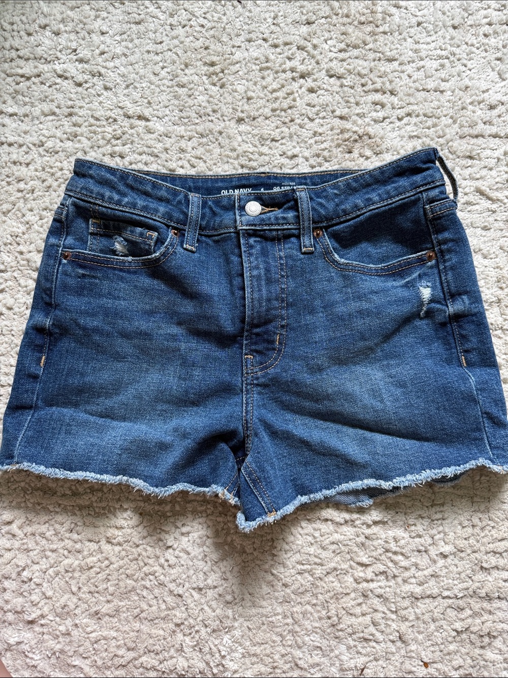 Old Navy Dark Blue Denim Frayed Hem Shorts